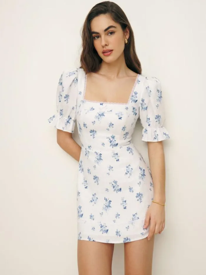 Clothing The Reformation Evianna Linen Dress Delicacy
