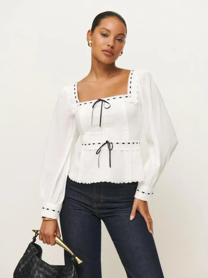 Clothing The Reformation Haisley Top White