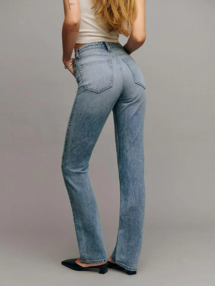 Clothing The Reformation Jax Stretch High Rise Straight Jeans Norris