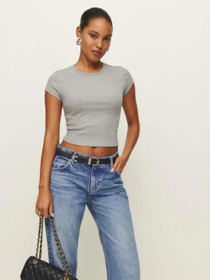 Clothing The Reformation Muse Tee Heather Grey