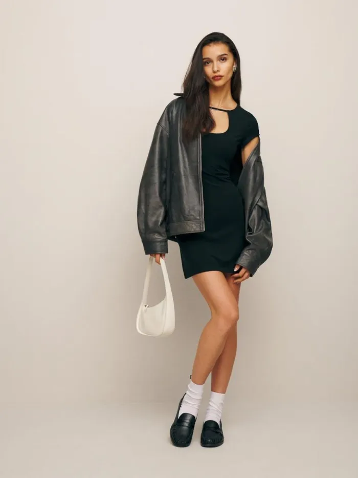 Clothing The Reformation Oden Knit Dress Black