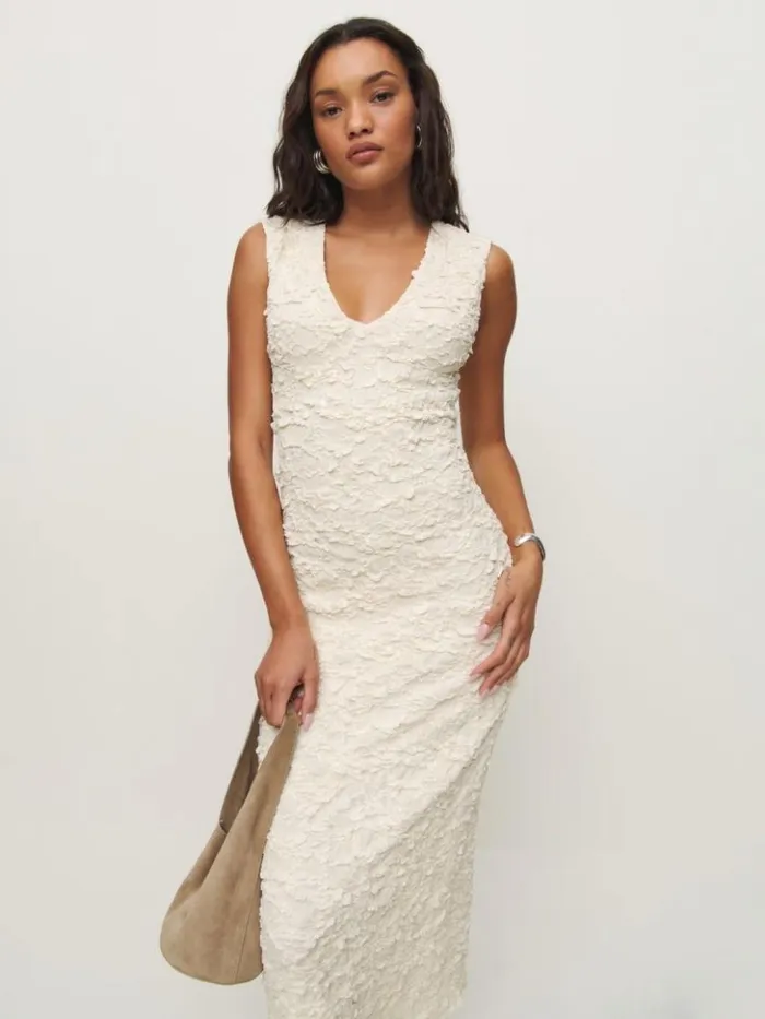 Clothing The Reformation Palm Knit Dress Cloud