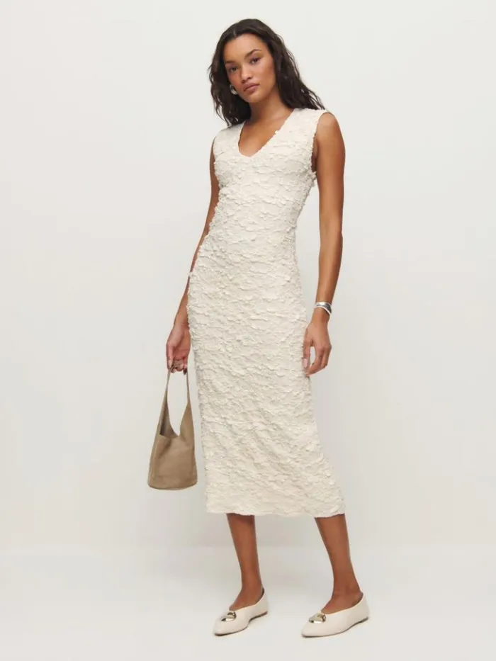 Clothing The Reformation Palm Knit Dress Cloud