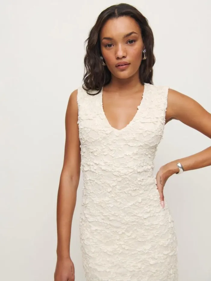 Clothing The Reformation Palm Knit Dress Cloud