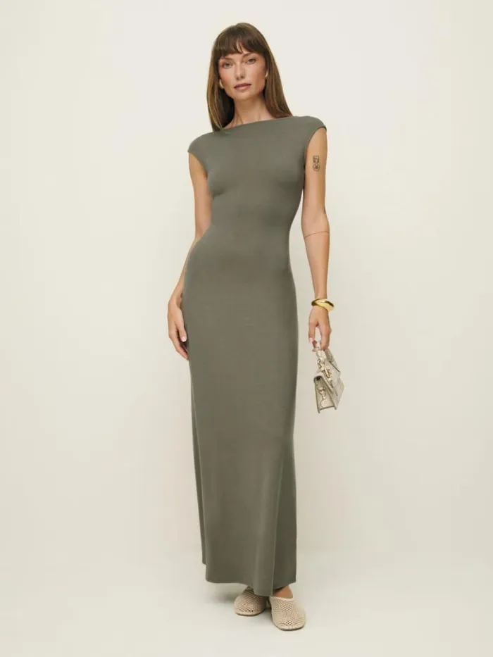 Clothing The Reformation Sabine Knit Dress Poppyseed
