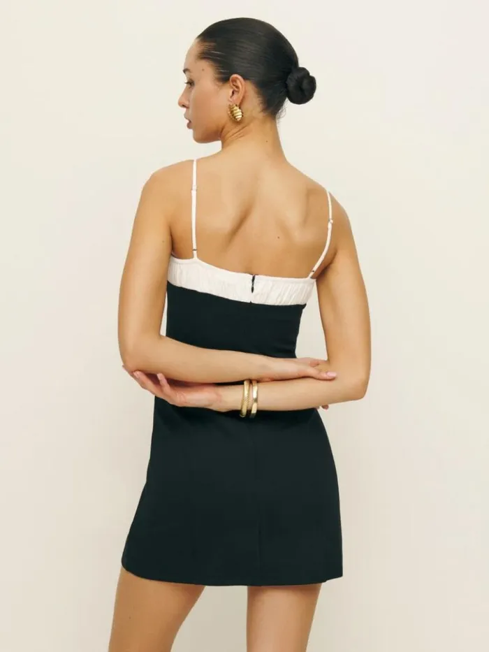 Clothing The Reformation Sadie Knit Dress Blackwhite