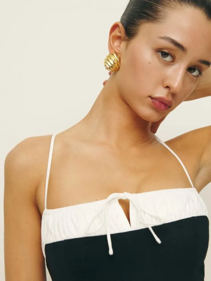 Clothing The Reformation Sadie Knit Dress Blackwhite