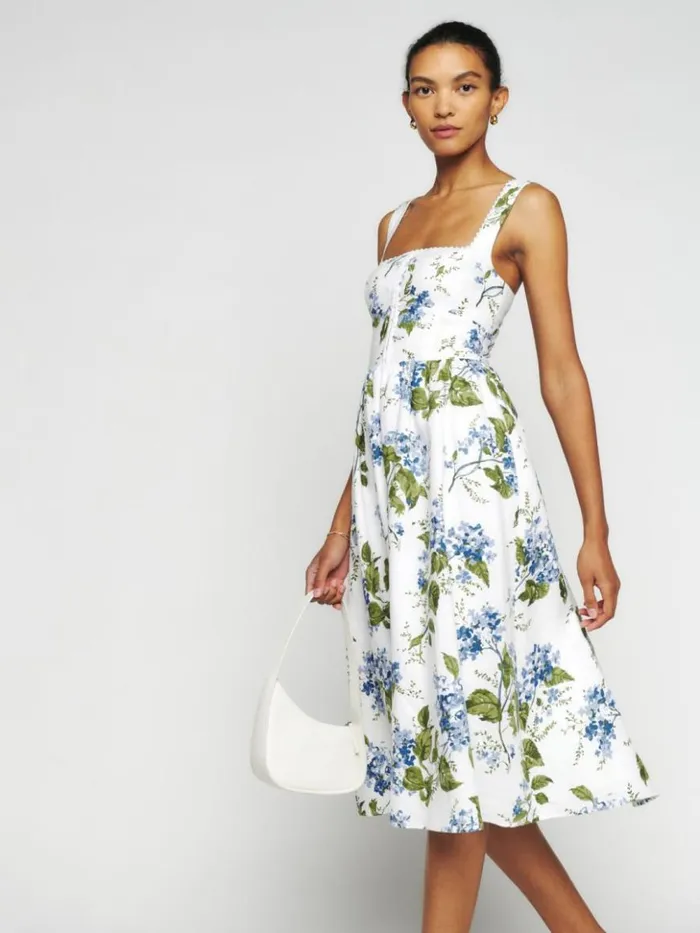 Clothing The Reformation Tagliatelle Linen Dress Riviera