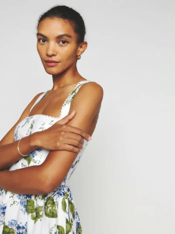 Clothing The Reformation Tagliatelle Linen Dress Riviera