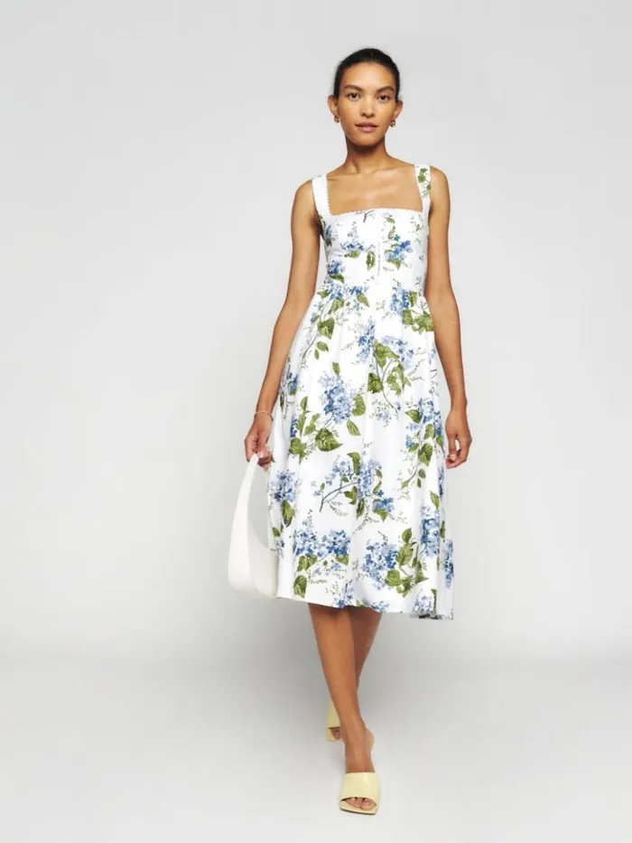 Clothing The Reformation Tagliatelle Linen Dress Riviera