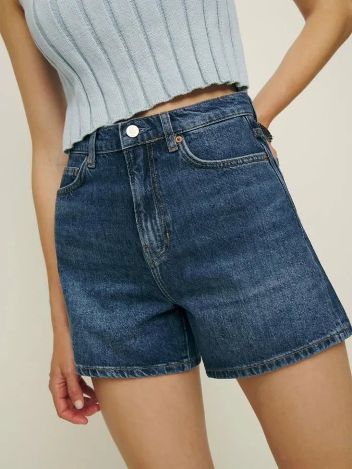 Clothing The Reformation Wilder High Rise Relaxed Jean Shorts Donner