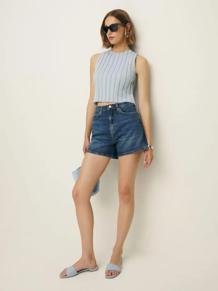Clothing The Reformation Wilder High Rise Relaxed Jean Shorts Donner