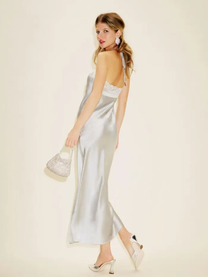 ClothingWeddings The Reformation Aara Silk Dress Moonlight