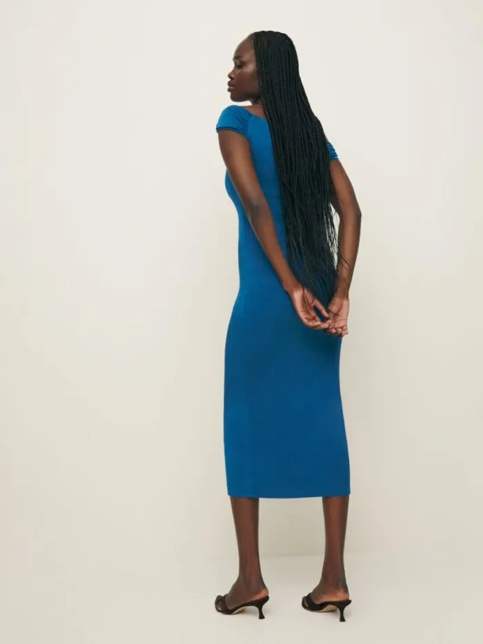 ClothingWeddings The Reformation Jamen Knit Dress Royal