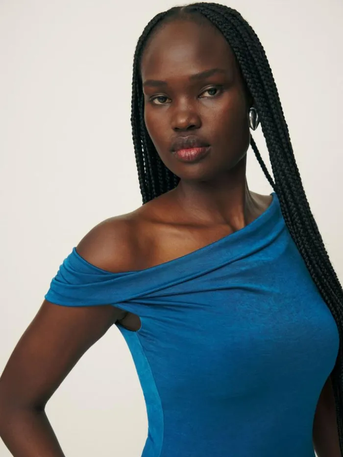 ClothingWeddings The Reformation Jamen Knit Dress Royal