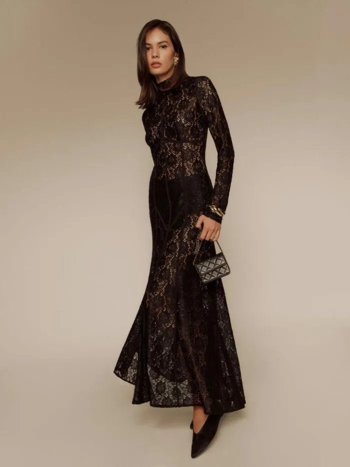 ClothingWeddings The Reformation Luana Dress Black
