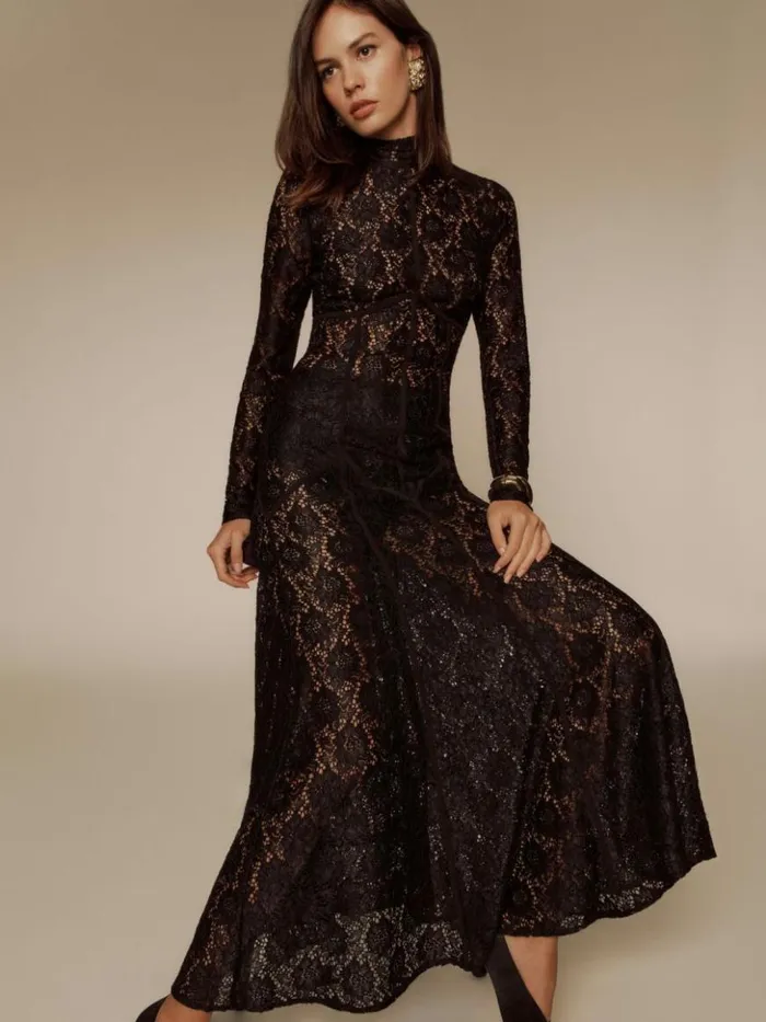 ClothingWeddings The Reformation Luana Dress Black