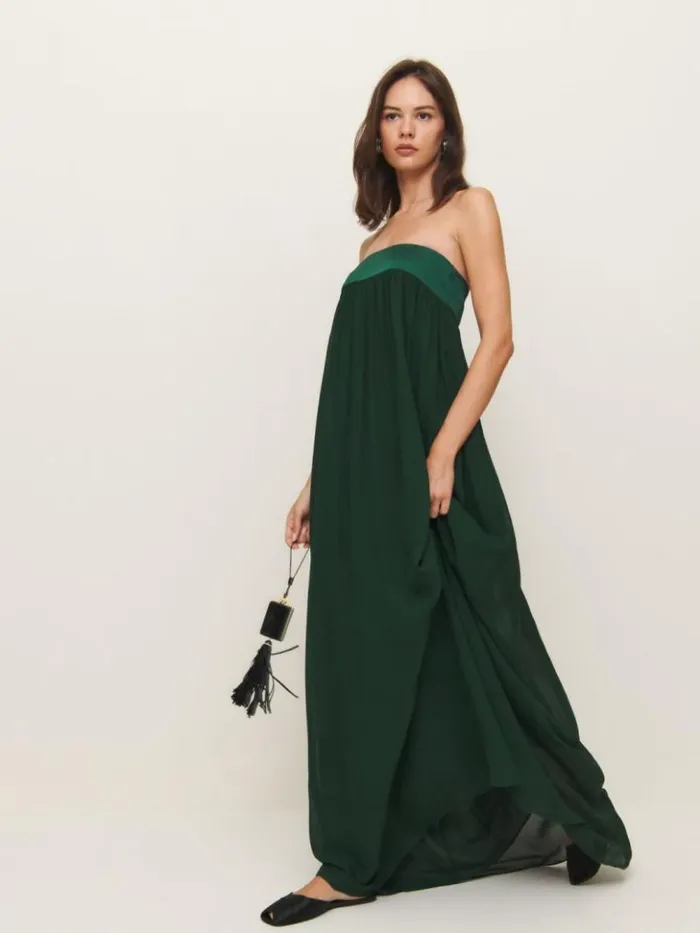 ClothingWeddings The Reformation Maribelle Dress Forest