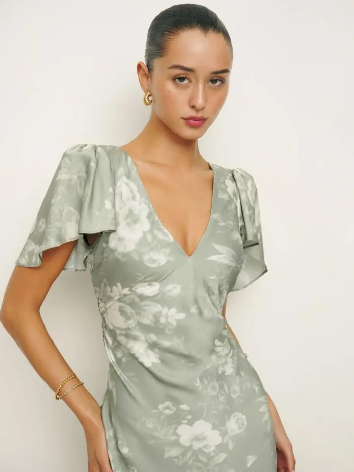 ClothingWeddings The Reformation Vida Satin Dress Vendela