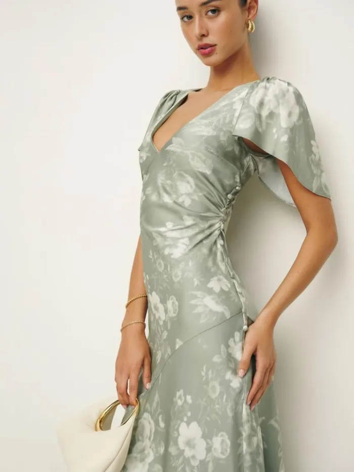 ClothingWeddings The Reformation Vida Satin Dress Vendela
