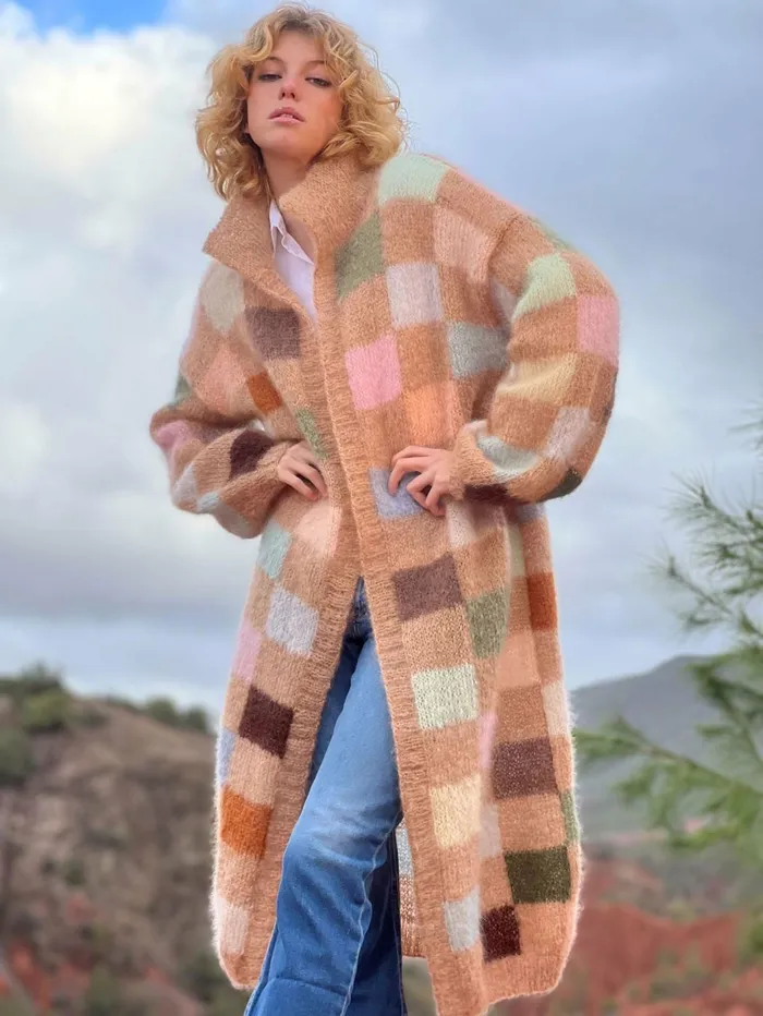 Coats Women Rose Carmine COAT PIXELS BEIGE