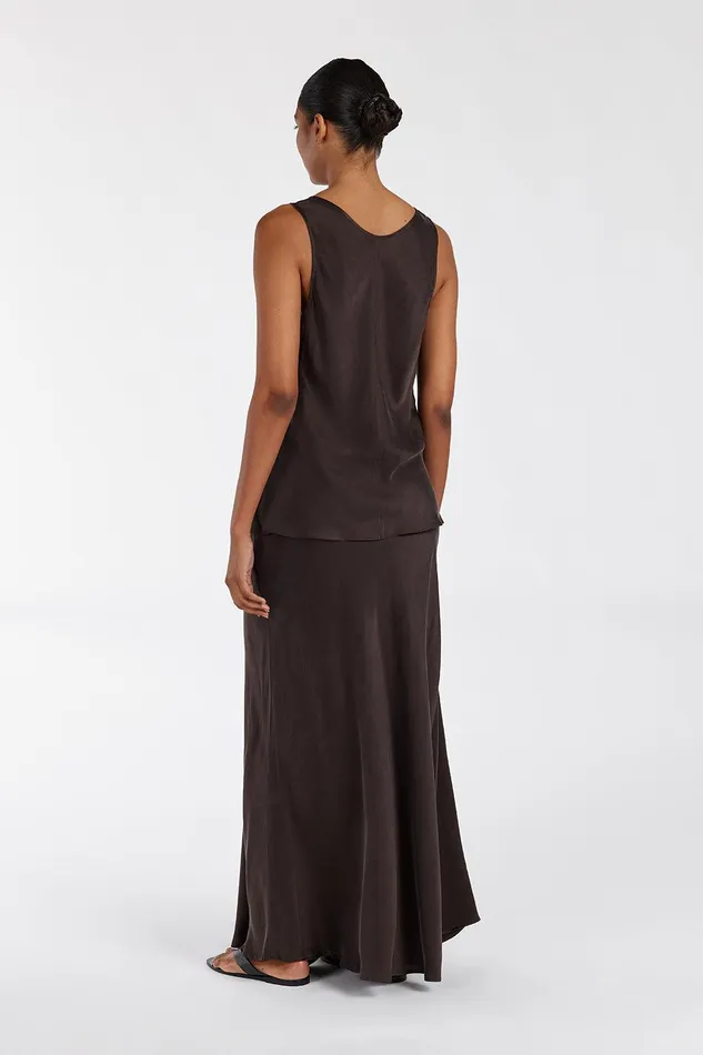 COLETTE BITTER CHOC SILK CAMI TOP Women DISSH Event Dresses