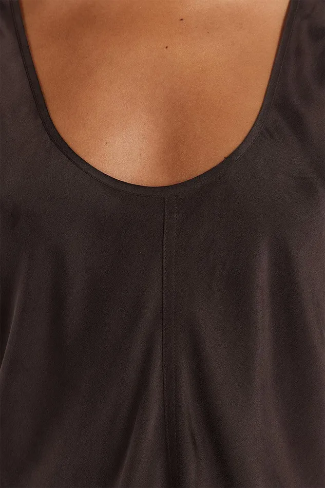 COLETTE BITTER CHOC SILK CAMI TOP Women DISSH Event Dresses