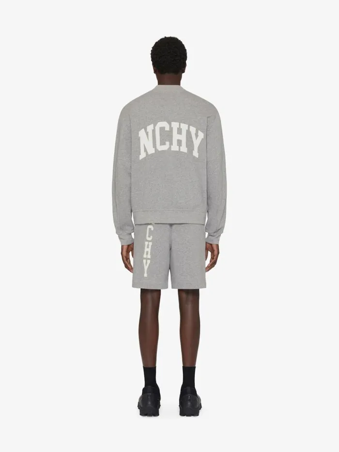 College Varsity Jacket In Fleece Light Grey Melange Men Givenchy Coats and Jackets