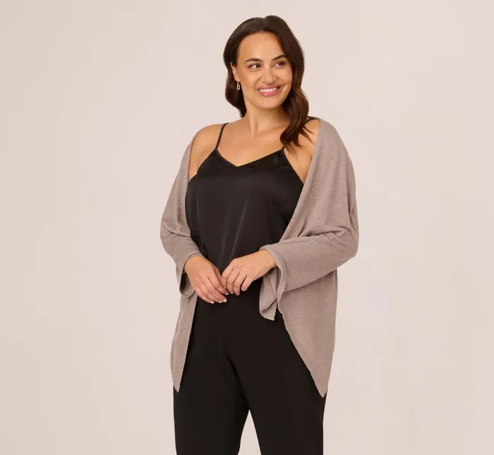 Cover Ups Womens Adrianna Papell Metallic S039Hug With Tunnel Sleeves In Marble