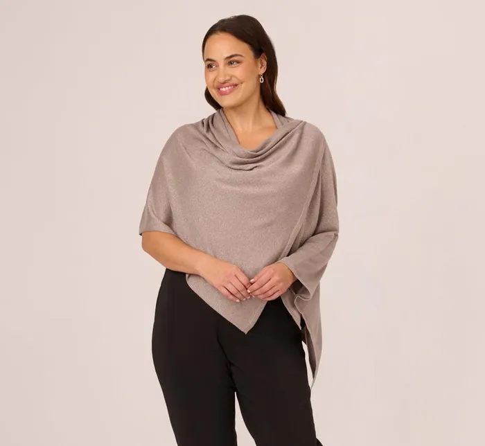 Cover Ups Womens Adrianna Papell Metallic S039Hug With Tunnel Sleeves In Marble