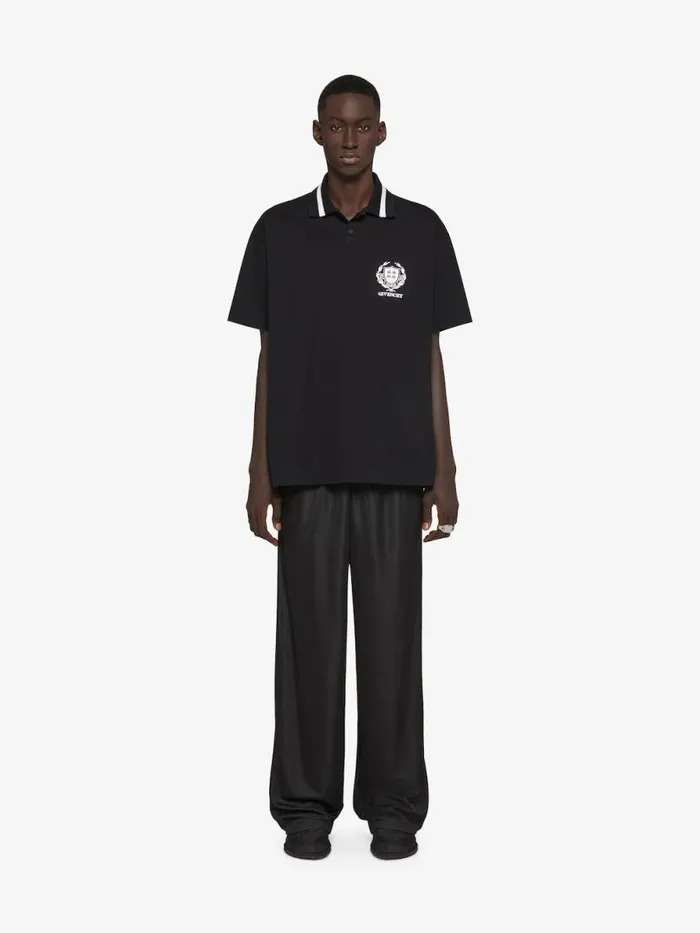 Crest Polo Shirt In Cotton Black Men Givenchy TShirts