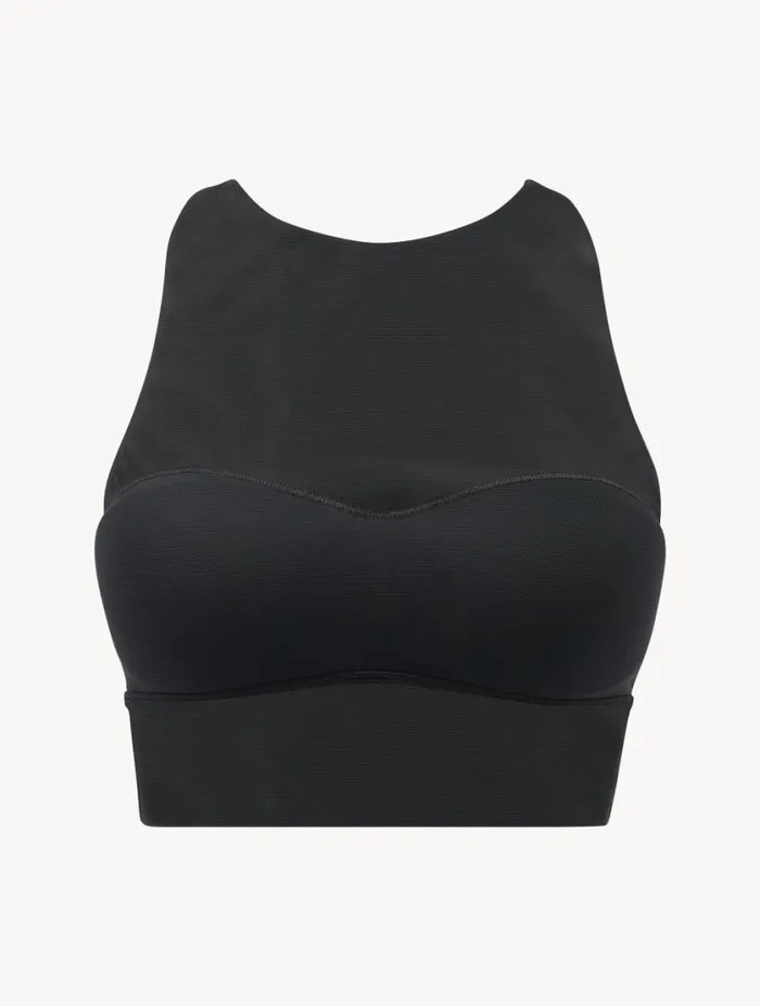 Crop Top In Black Stretch Tulle Lingerie La Perla Bralette