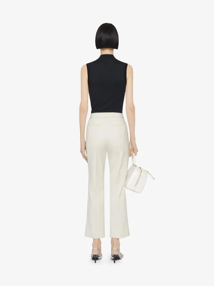 Cropped Fit Tailored Pants In Cotton Eggshell Women Givenchy Pants and Shorts