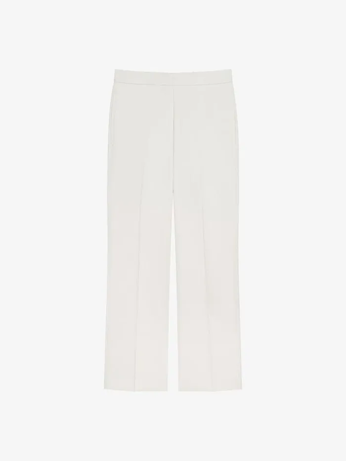 Cropped Fit Tailored Pants In Cotton Eggshell Women Givenchy Pants and Shorts