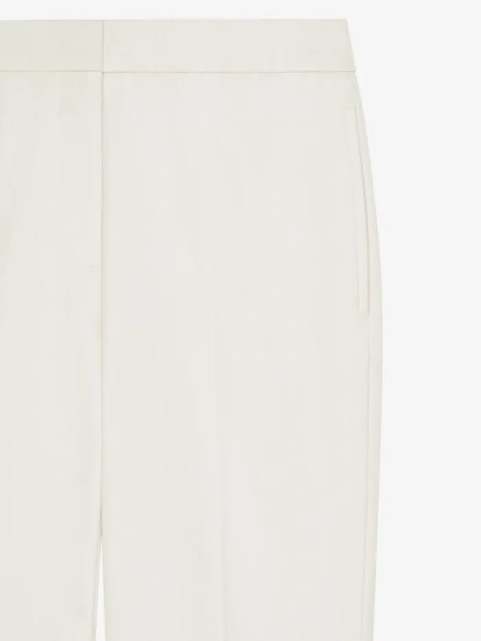 Cropped Fit Tailored Pants In Cotton Eggshell Women Givenchy Pants and Shorts