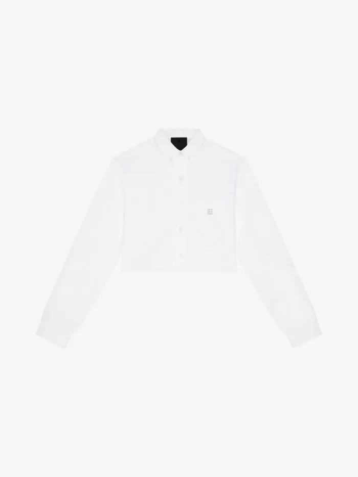 Cropped Shirt In Poplin White Women Givenchy Tops and Shirts