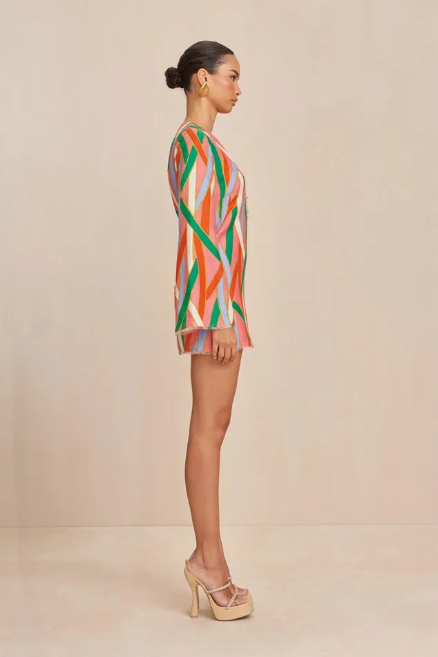 Cult Gaia Aniya Dress Vintage Stripe Print Women Dresses