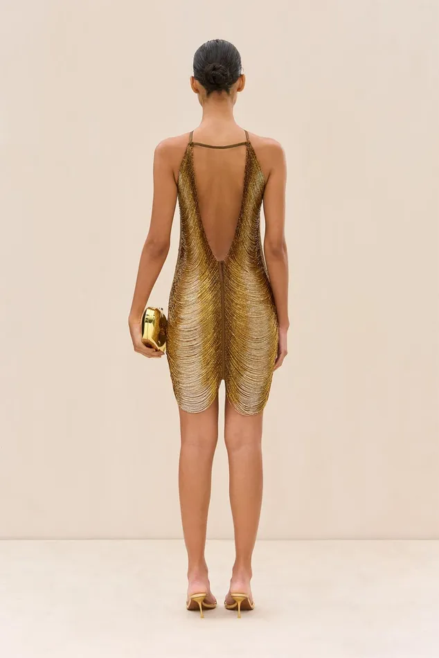 Cult Gaia Domina Dress Bronze Women Dresses