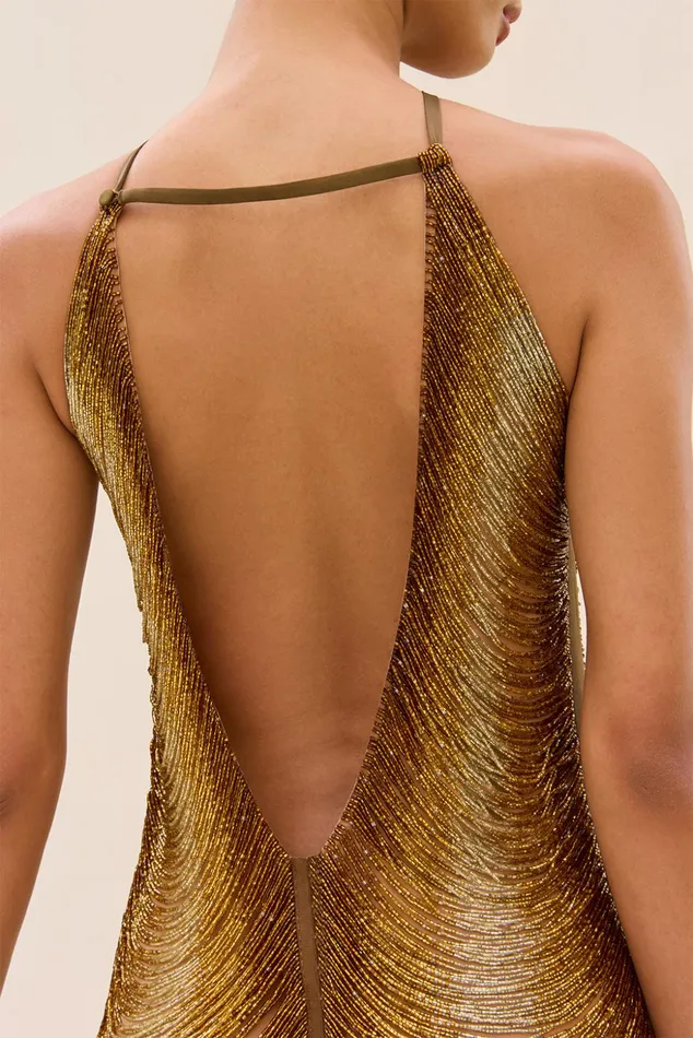 Cult Gaia Domina Dress Bronze Women Dresses