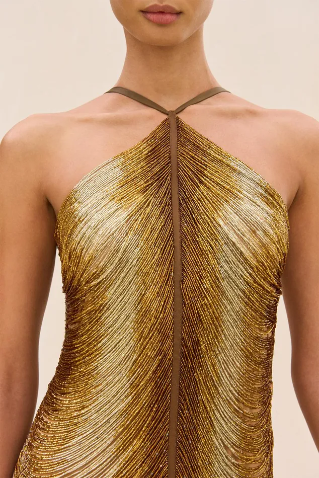 Cult Gaia Domina Dress Bronze Women Dresses