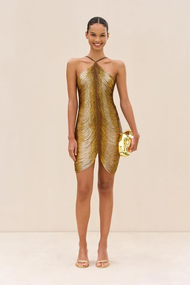 Cult Gaia Domina Dress Bronze Women Dresses