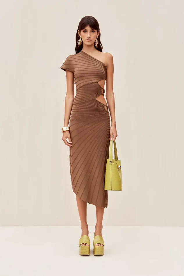 Cult Gaia Lurenz Knit Dress Affogato Women Dresses