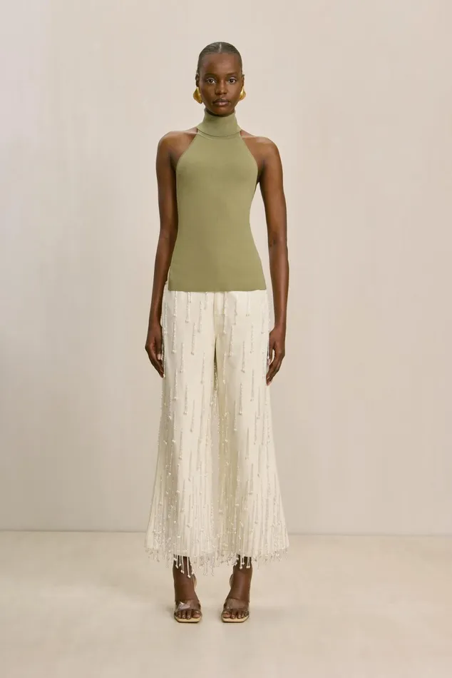 Cult Gaia Wake Knit Top Tea Women Knits