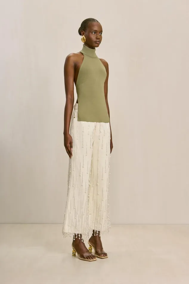 Cult Gaia Wake Knit Top Tea Women Knits