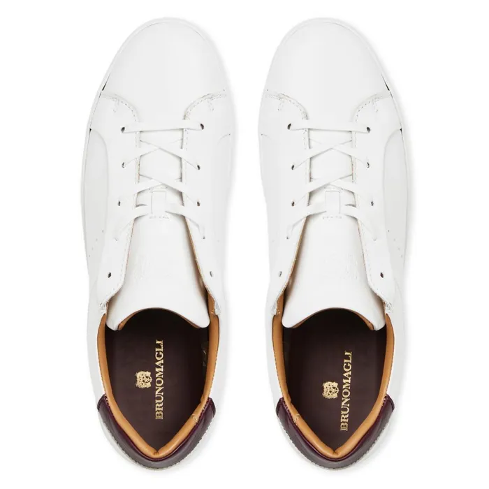 Dante LacetoToe Leather Sneaker 8211 White Men Bruno Magli Sneakers