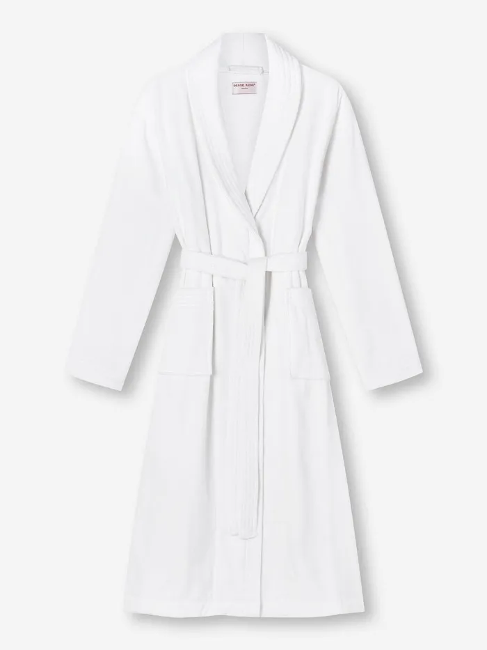 Derek Rose Bathrobe Triton 10 Terry Cotton White Women Cotton Pajamas