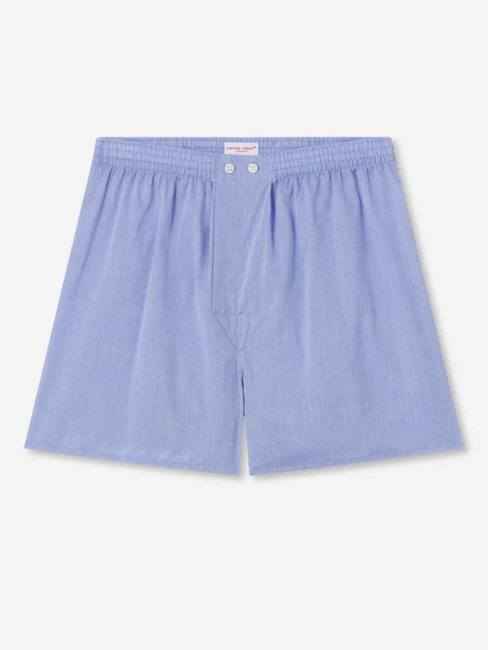 Derek Rose Classic Fit Boxers Amalfi Cotton Batiste Blue Men Classic Fit Boxer Shorts