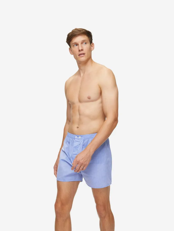 Derek Rose Classic Fit Boxers Amalfi Cotton Batiste Blue Men Classic Fit Boxer Shorts