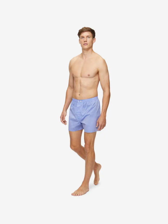 Derek Rose Classic Fit Boxers Amalfi Cotton Batiste Blue Men Classic Fit Boxer Shorts