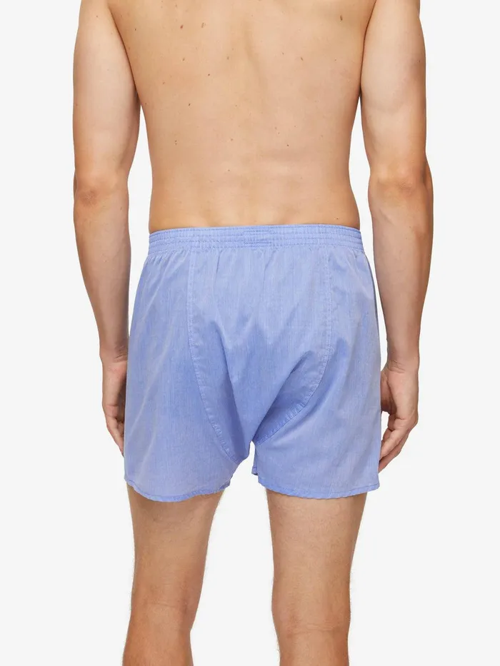 Derek Rose Classic Fit Boxers Amalfi Cotton Batiste Blue Men Classic Fit Boxer Shorts